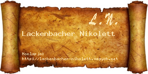 Lackenbacher Nikolett névjegykártya